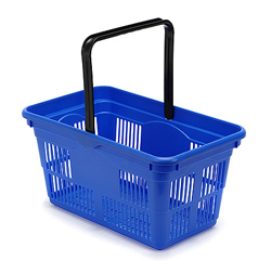 24 Litre Plastic Shopping Basket - Blue  (pack of 10 baskets)