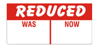 REDUCED WAS/NOW Promotional Labels 50x25mm