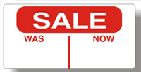 SALE WAS/NOW Promotional Labels 50x25mm