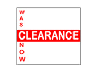 CLEARANCE WAS/NOW Promotional Label 29x28mm