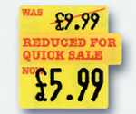 26x26mm Reduced for Quick Sale label