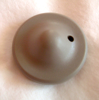 Small Round Hard Tag, Stone Grey