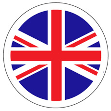 Union Jack Flag - 38mm Circle Labels